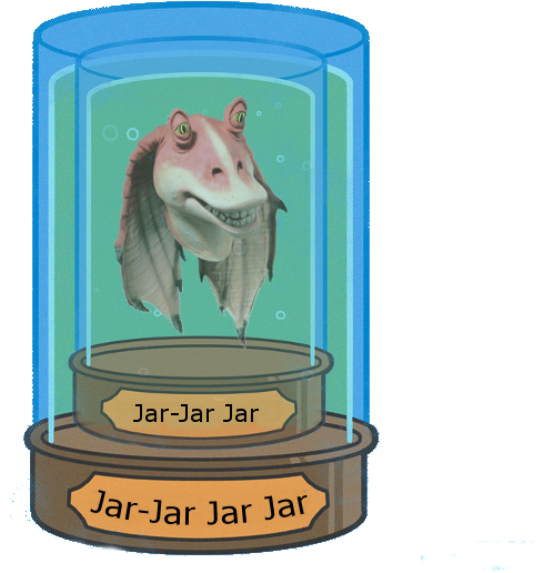 Meesa Jar Jar Jar In A Jar - Ajar Jar Jar In An Ajar Jar (674x600), Png Download
