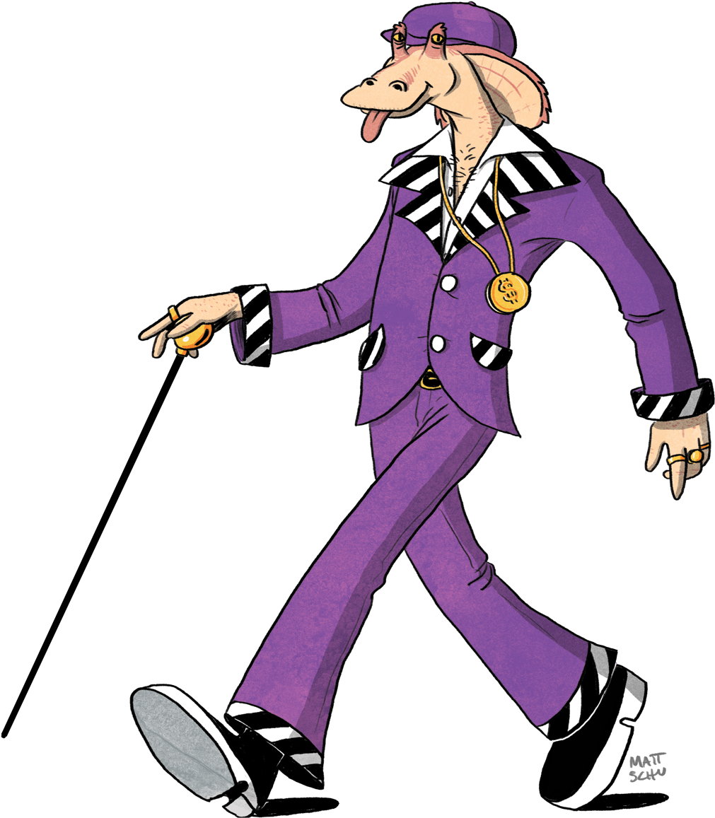Headout Jarjar Starwars Mattschu Alf - Cartoon (1200x1218), Png Download