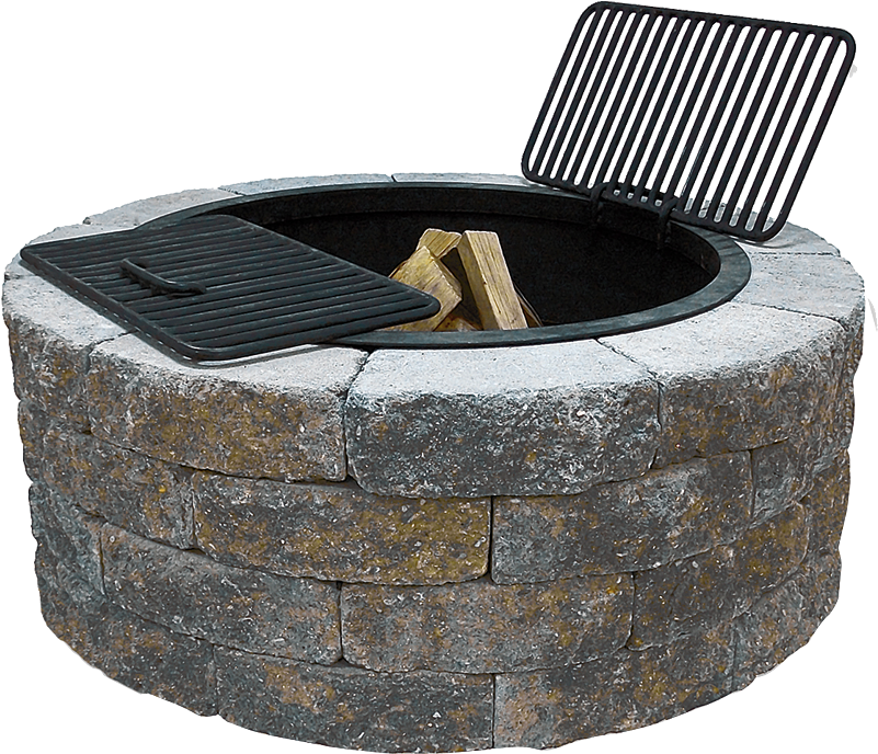 Incredible Fire Pit Ring And Grate Kit Garden Landscape - Fire Pit (800x709), Png Download