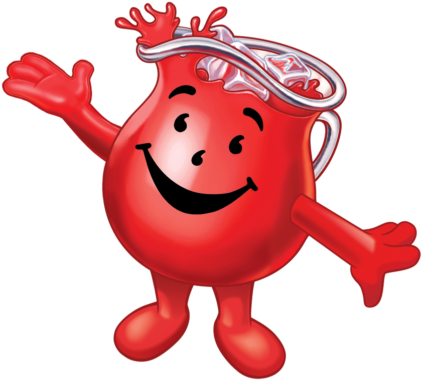 Kool-aid Man Footprints - Kool Aid Gelatin Dessert, Cherry - 3 Oz Box (999x882), Png Download