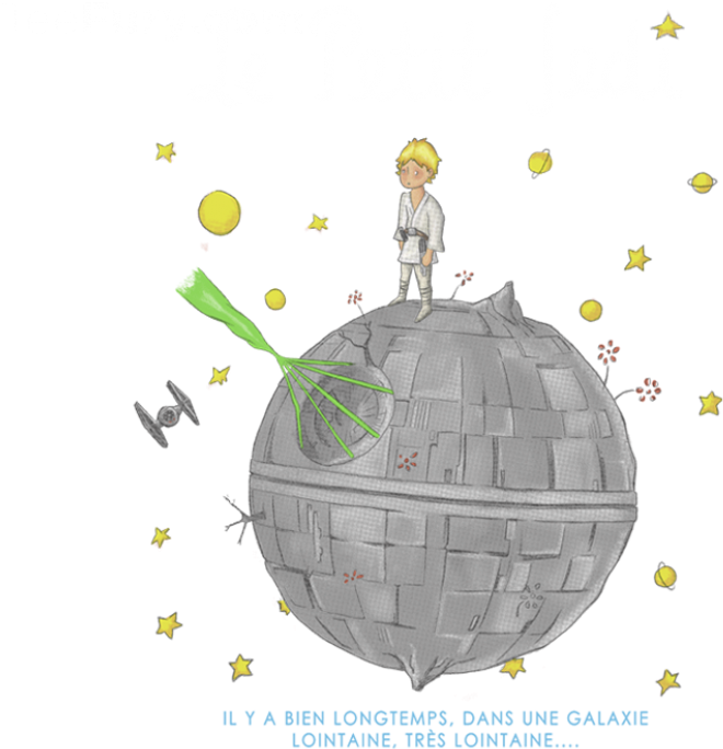 Le Petit Jedi / Star Wars Tshirt - Bolsa De Tela Principito (799x706), Png Download