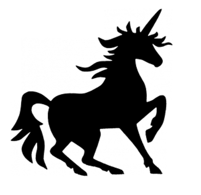 Unicorn Silhouette - Clipart Of Unicorn Silhouettes (400x400), Png Download