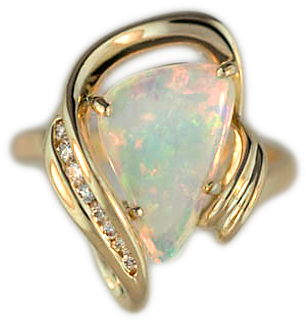 Ladies Australian Fire Opal Ring - Pre-engagement Ring (400x400), Png Download