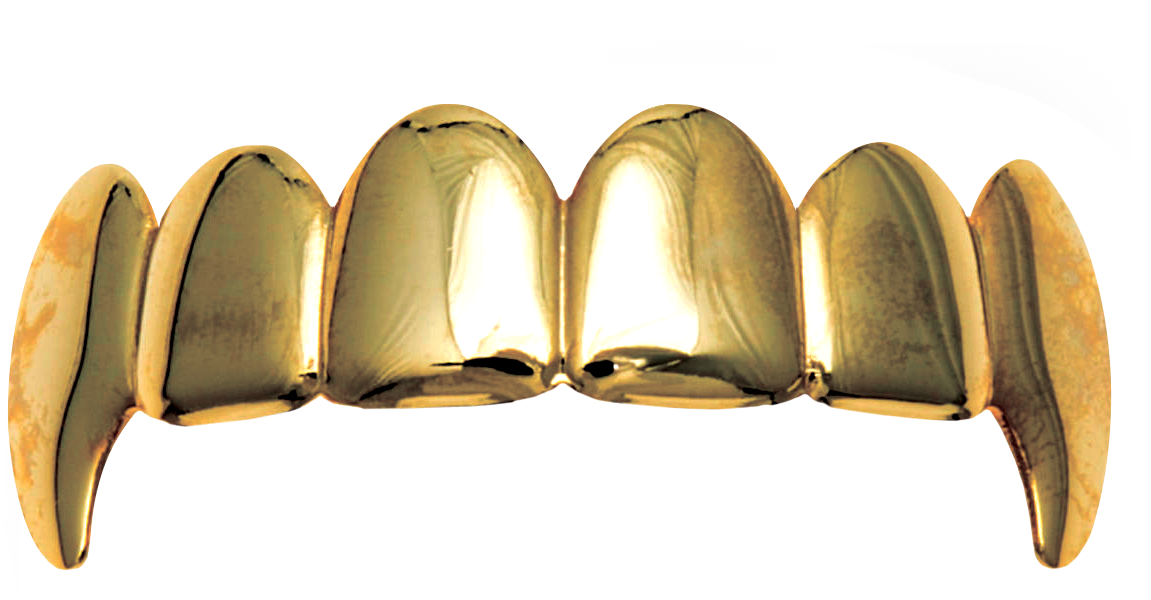 Gold Jewellery Tooth Fang - Diente De Metal Png (1417x1181), Png Download