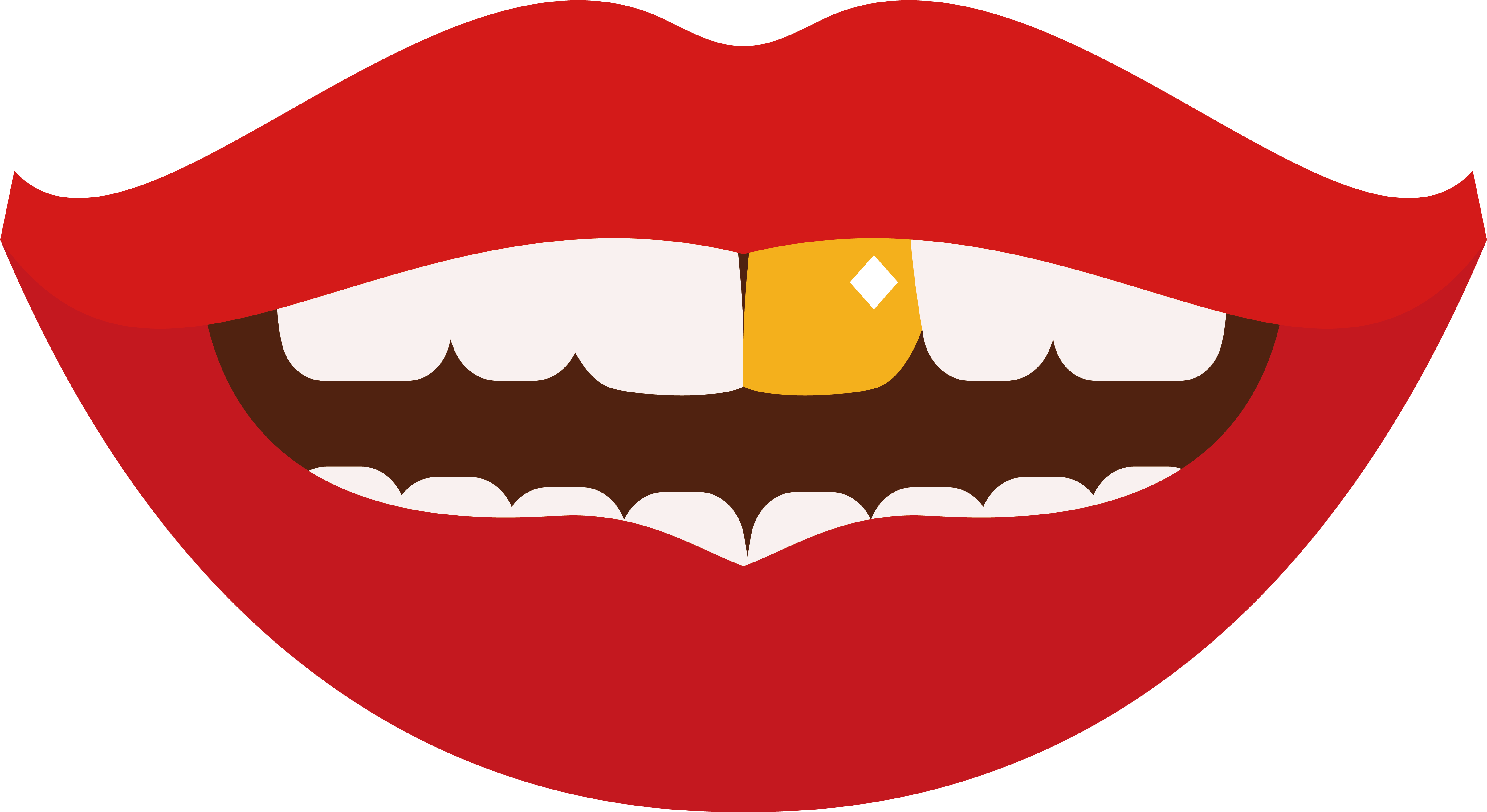 Tooth Gold Teeth Clip Art - Gold Tooth Clipart Transparent (4826x2636), Png Download