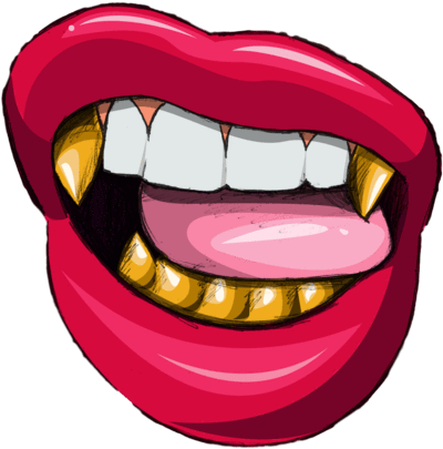 Industry Pieces - Lip Biting Grill Shirt (450x450), Png Download