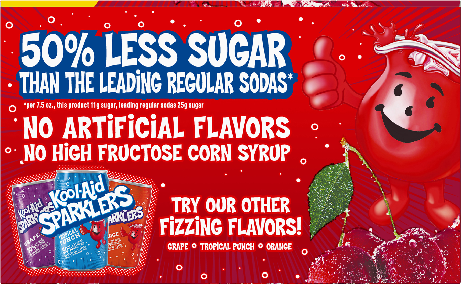 Kool-aid Sparklers Cherry Flavored Sparkling Drink, - Kool-aid Cherry Jelly (1800x1800), Png Download