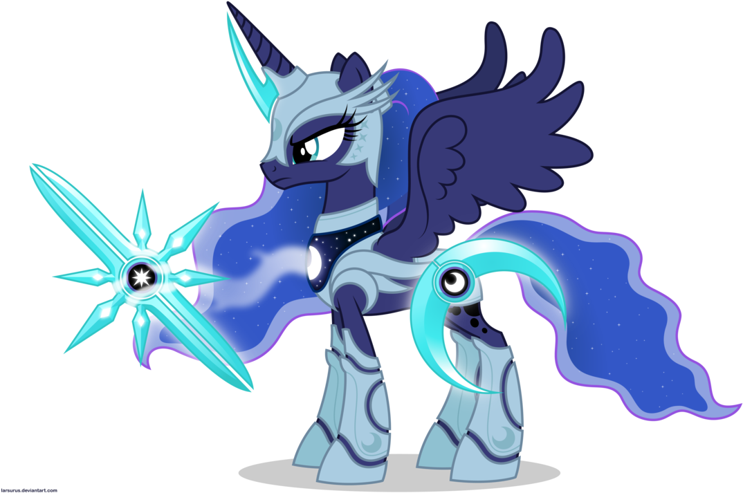 Luna In Armor By ~larsurus On Deviantart - Mlp Luna In Armor (1095x730), Png Download