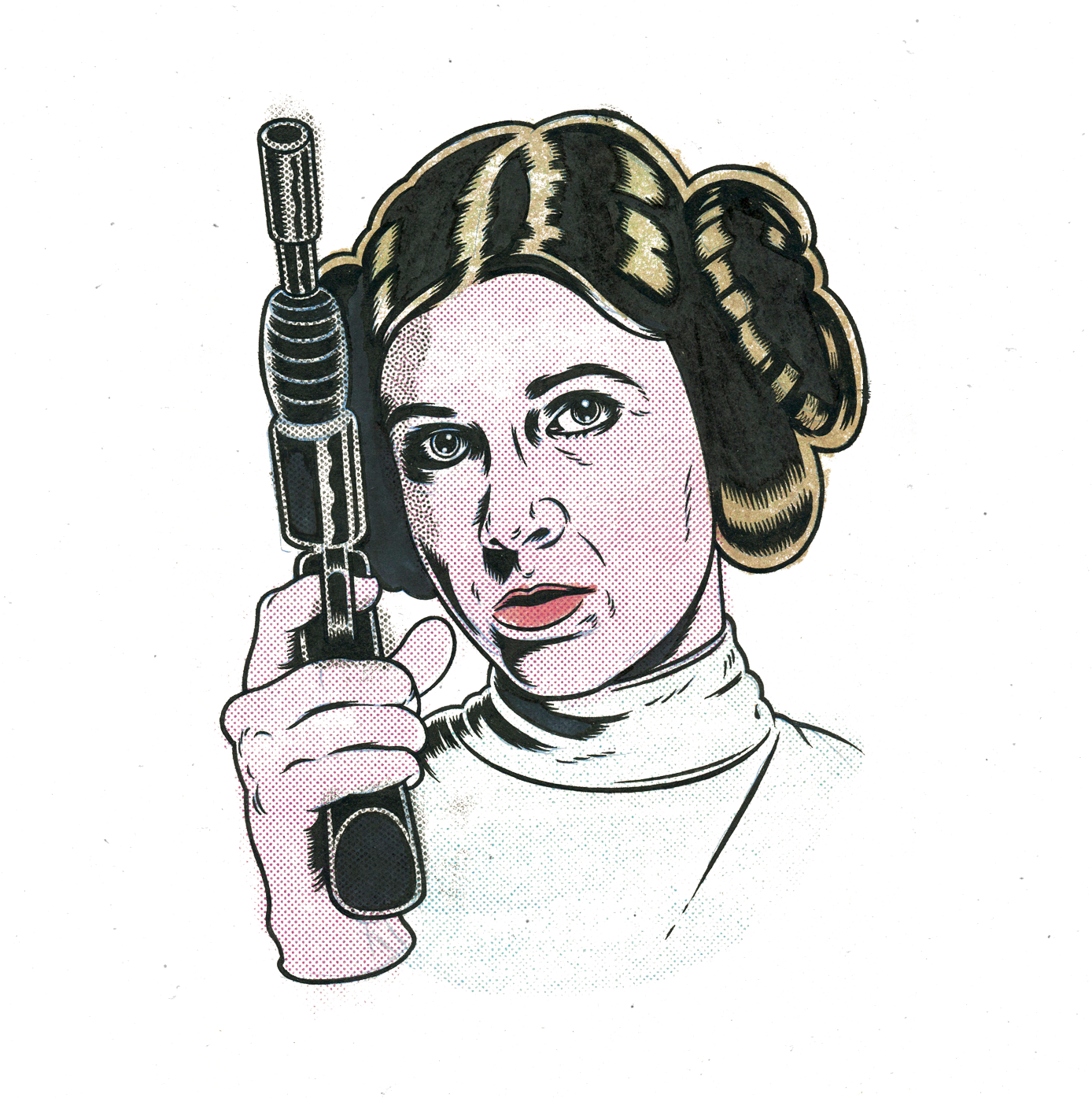 Pulp Celebrities By Ink Bad Company On Behance - Leia Organa (1400x1400), Png Download