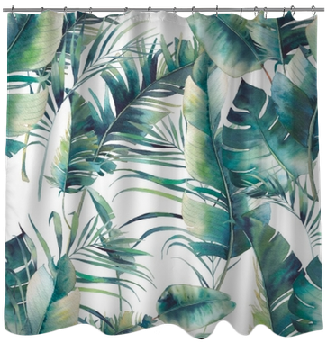 Watercolor Texture With Green Branches On White Background - Bed Skirt (400x400), Png Download
