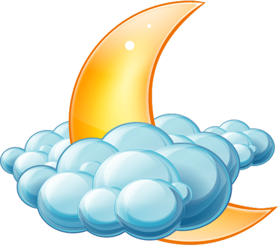 Free Cloud Icons Png - Partly Cloudy At Night (550x486), Png Download