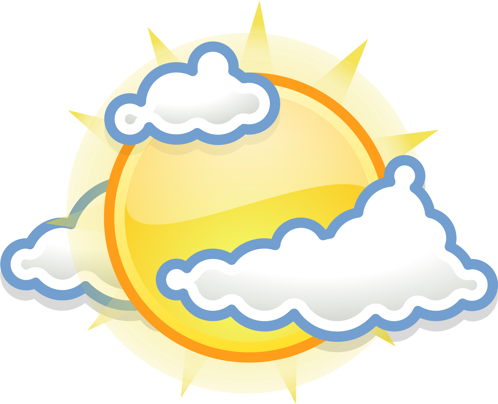 Open - Scattered Clouds Weather Symbol (2000x2000), Png Download