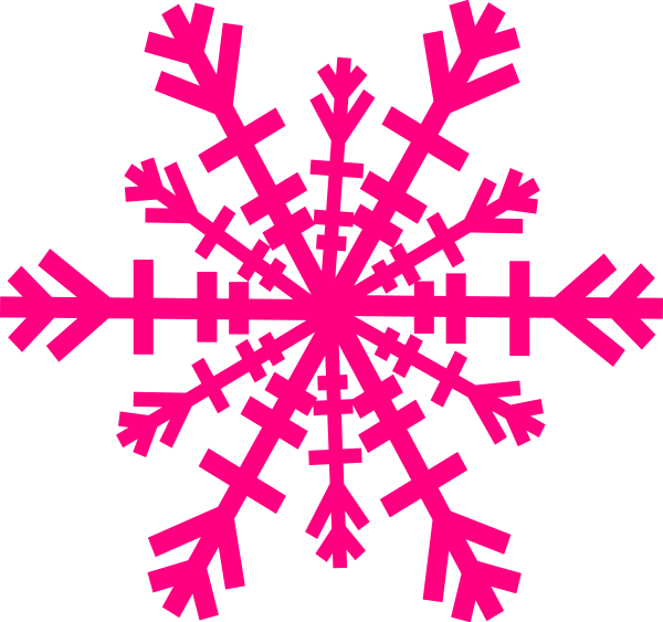 Pink Snowflake Border Clipart 4 By Scott - Pink Snowflake Transparent Background (600x563), Png Download
