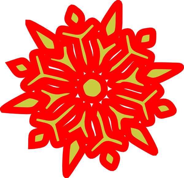 Free Red Snowflake Cliparts, Download Free Clip Art, - Snowflake (600x579), Png Download