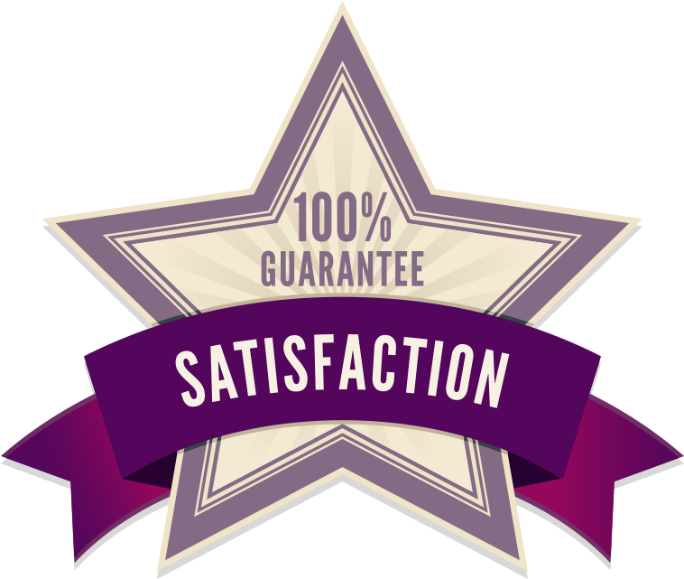 Satisfaction Guarantee Purple Logo (864x715), Png Download