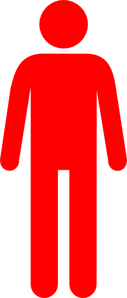 Man Icon Png - Man Clipart Red (252x592), Png Download
