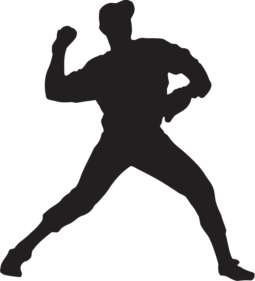 Baseball Player Silhouette Clipart - Baseball Pitcher Clipart No Background (1020x1125), Png Download