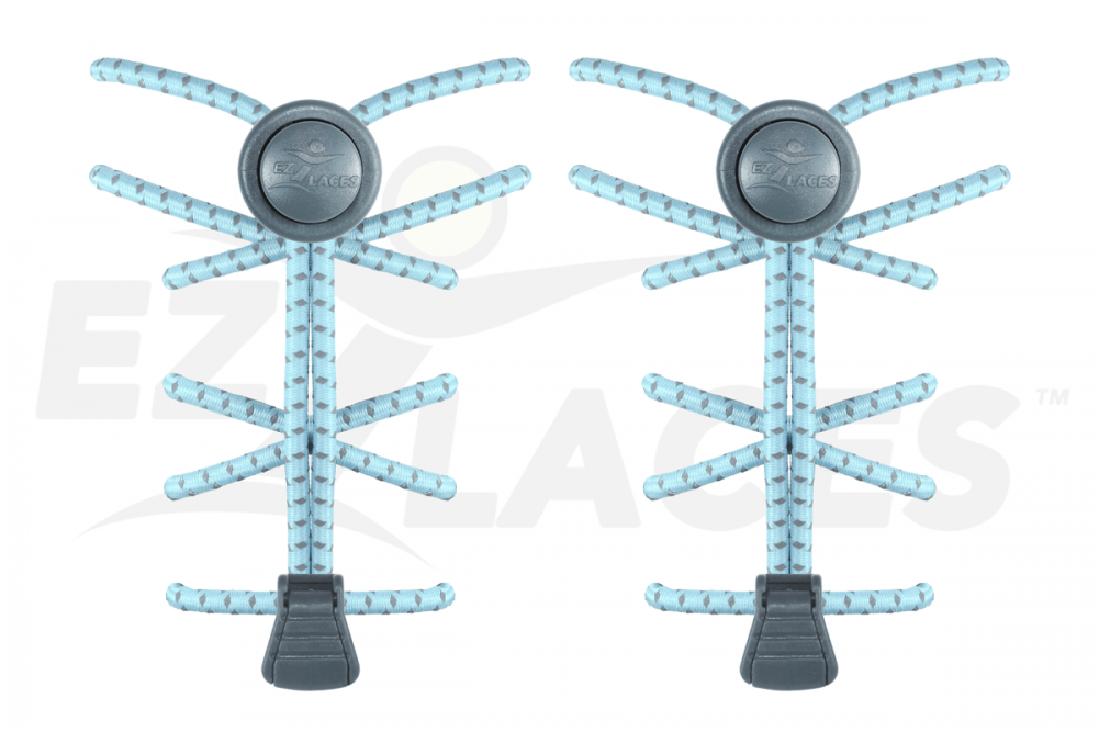 Blue Steel - Ezlaces No-tie, Reflective, High Performance, Elastic (1000x1000), Png Download
