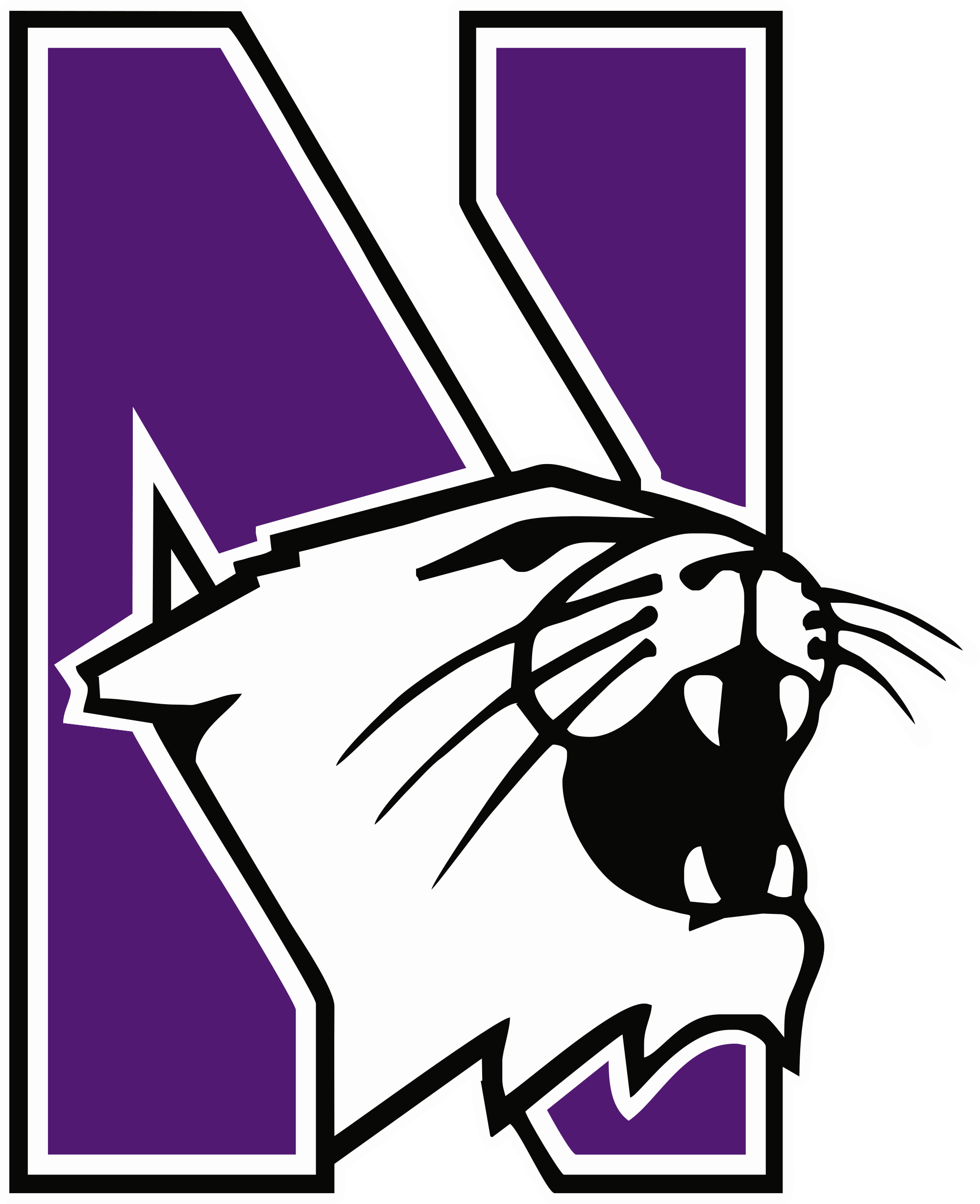 Wildcat Svg Purple - Northwestern Wildcats Logo Png (2000x2457), Png Download