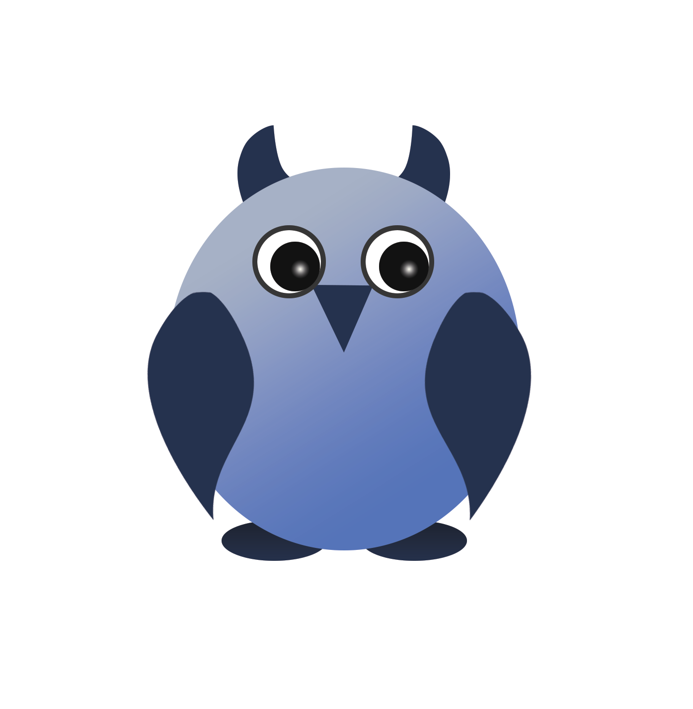 Cropped Owl White Feather - Cartoon (1395x1426), Png Download