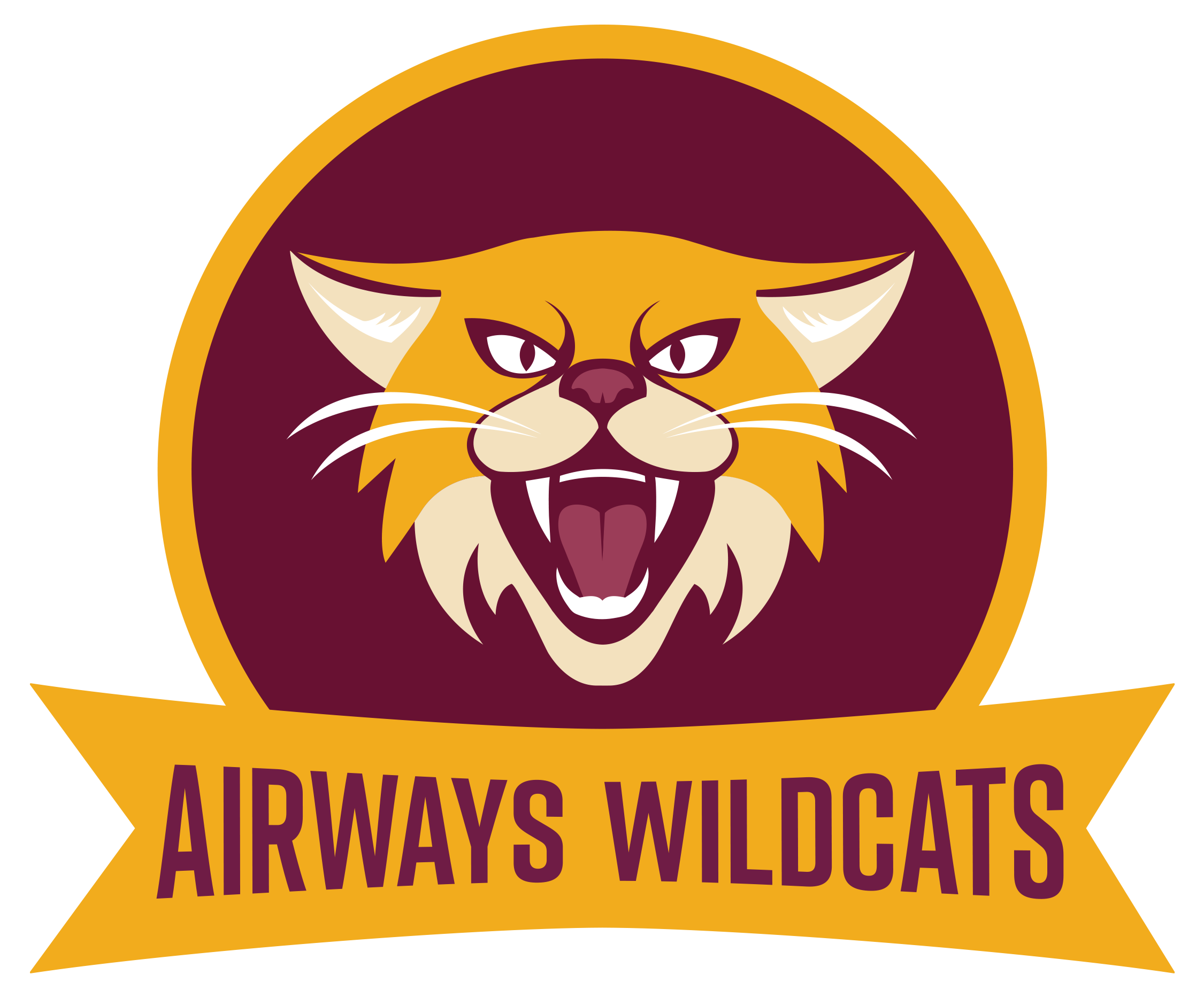 Clip Black And White Airways Wildcats - Cat (2796x2319), Png Download