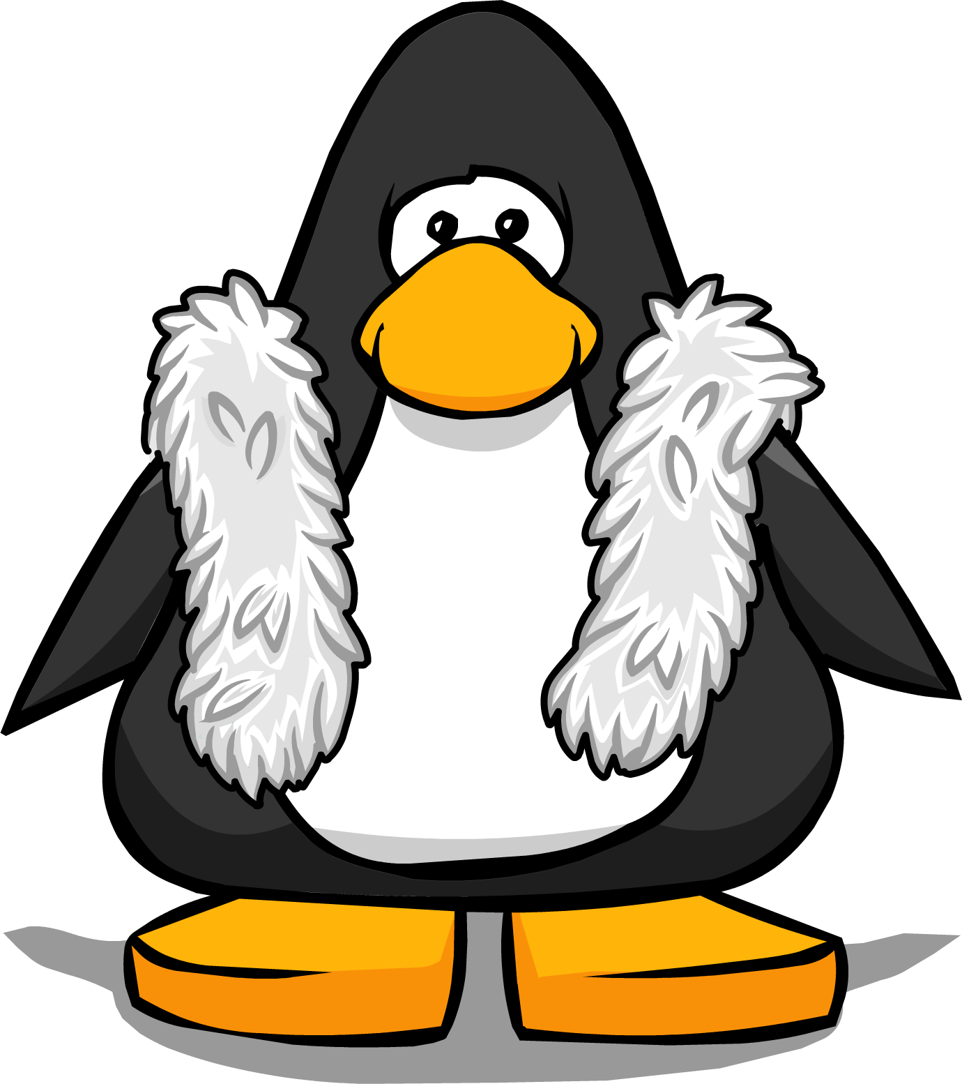 White Feather Boa Player Card - Club Penguin With Bow Tie (1380x1554), Png Download