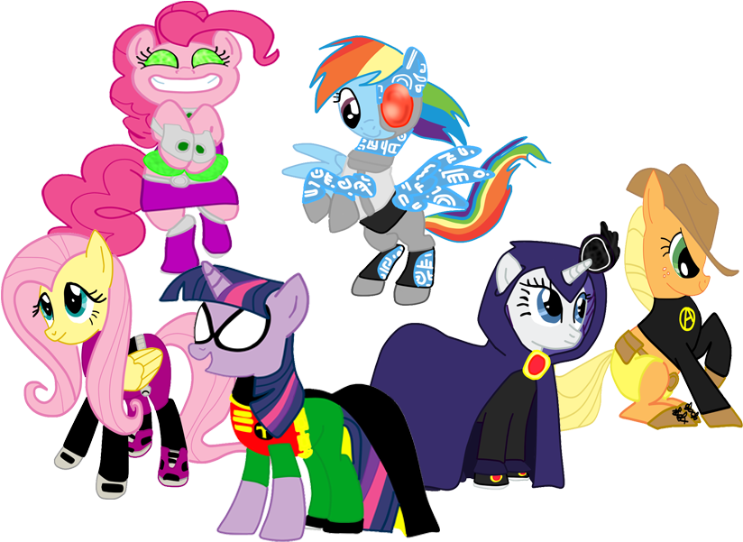 Pinkiedash, Beast Boy, Crossover, Cyborg , Earth Pony, - Mlp Teen Titans (1006x700), Png Download