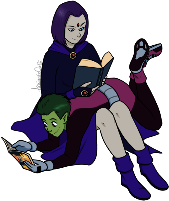 3rd Of 7 Couples Requests I Took On Tumblr For Valentine's - Raven X Beast Boy Fan Art (680x688), Png Download