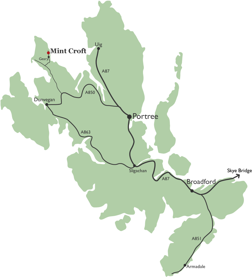 Mint Croft Skye Map - Isle Of Skye Map Pdf (863x928), Png Download