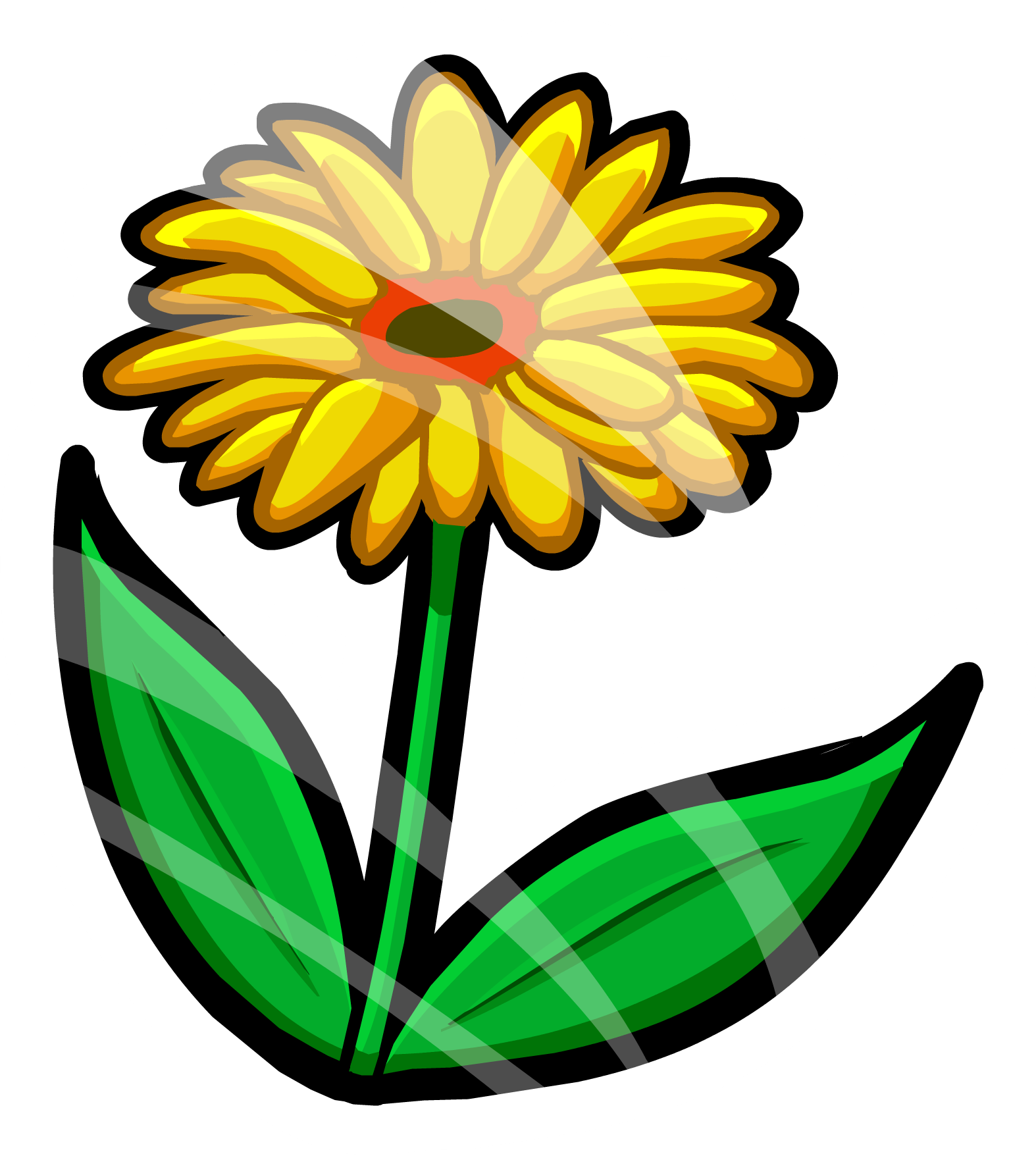 Spring Flower Pin Icon - Flor Club Penguin (1574x1756), Png Download