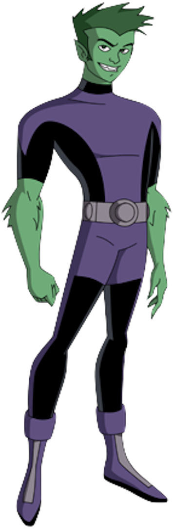 Beast Boy - Dcau Beast Boy (355x1080), Png Download