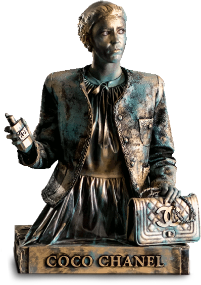 Her Design Aesthetic Was Realized In Jewelry, Handbags, - Coco Chanel Big Names (422x594), Png Download