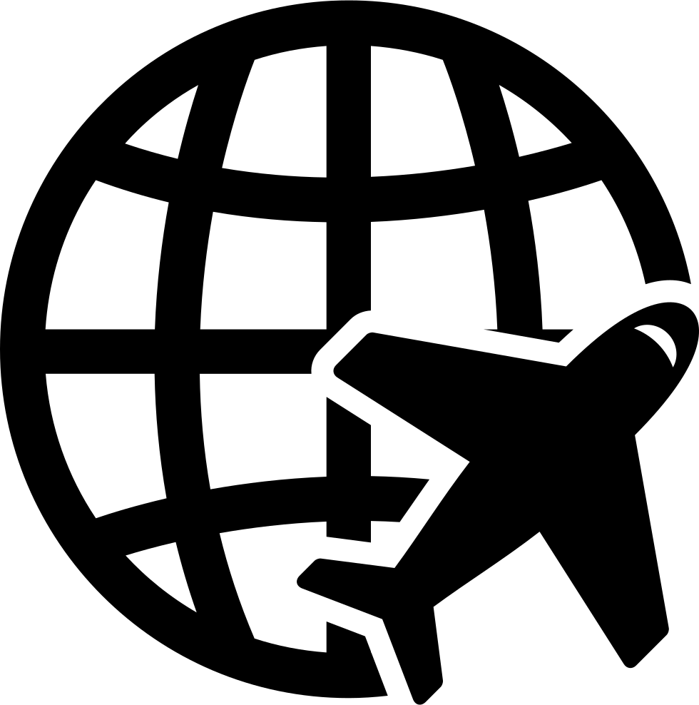 Earth Grid And Airplane Comments - Plane Globe Icon Png (980x988), Png Download