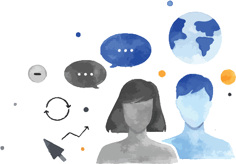 Watercolor Of A World And Two People - Lettering Gaming (500x361), Png Download