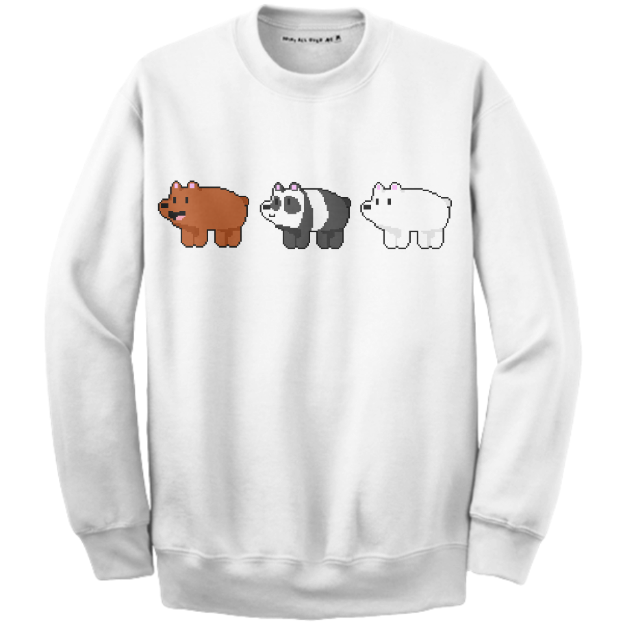 Shop We Bare Bears Sweatshirt Cotton Sweatshirt By - Design (910x910), Png Download
