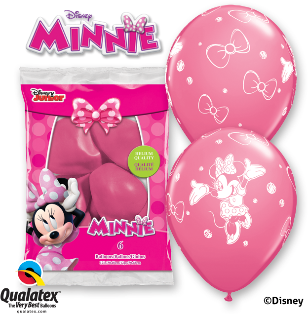 Minnie Mouse Latex Balloons 6s (650x650), Png Download