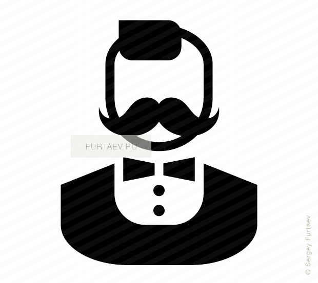 Vector Icon Of Stylish Male Person With Moustache And - Stylish Vector Icon (620x553), Png Download