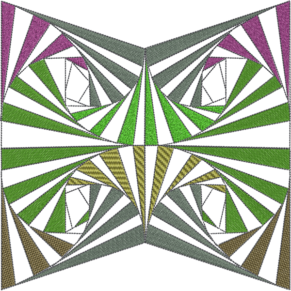 Geometric Digital Art For Embroidery Or Print - Motif (600x601), Png Download