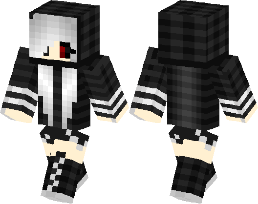 Minecraft Skin Kaneki Girl (528x418), Png Download
