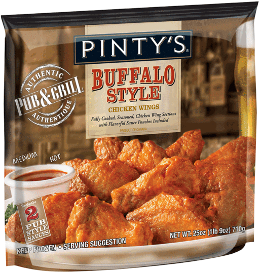 Pinty's P&g Buffalo Style Chicken Wings - Pinty's Pub & Grill Pinty's Pub And Grill Buffalo (550x596), Png Download