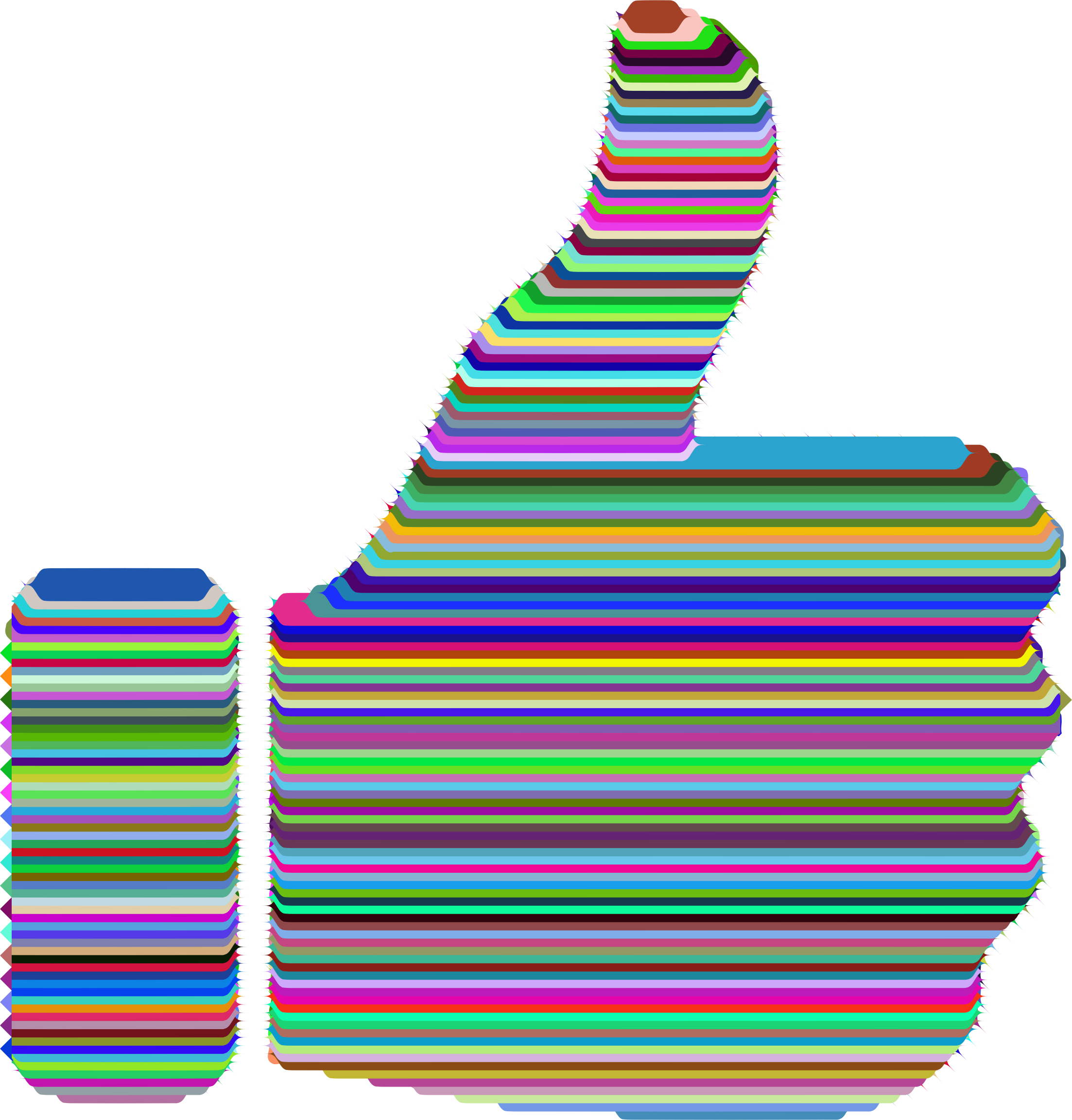 This Free Icons Png Design Of Technicolor Thumbs Up (2206x2306), Png Download