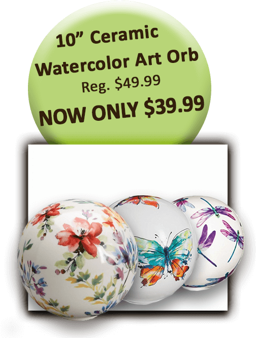 10in Ceramic Orb - Jingdezhen Changqing/cent Pt Watercolor Ceramic Garden (504x720), Png Download