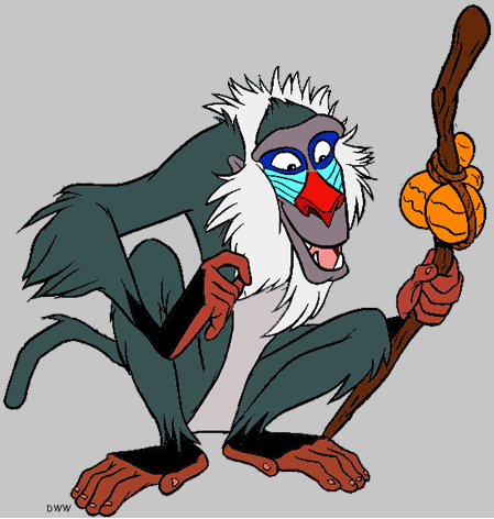 Rafiki Lion King Png Clipart Rafiki Simba Mufasa - Baboon Animated (449x472), Png Download