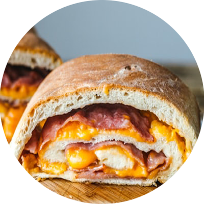$9 - Ham And Cheese Calzone (400x400), Png Download