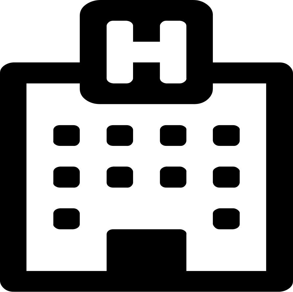 Hospital Comments - Hospital Icon Black And White (980x975), Png Download
