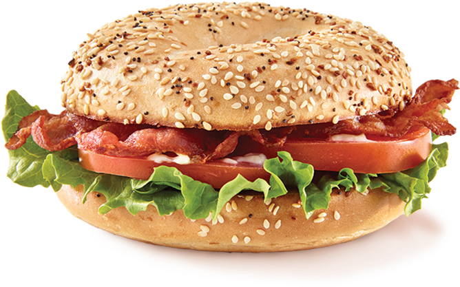 B - L - T - Bagel - Fast Food (742x490), Png Download
