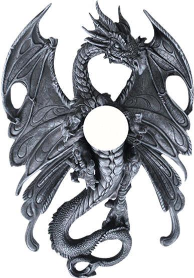 Dragon Orb Wall Lamp - Medieval Florian Shadow Dragon With Open Wings Wall (555x555), Png Download