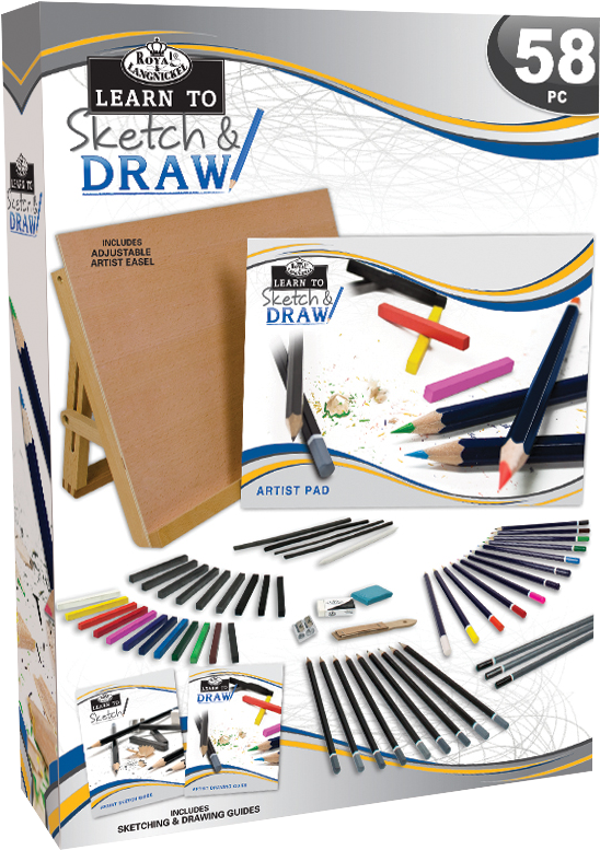 Royal & Langnickel Learn To Sketch Draw Set 58pc - Prima Marketing Learn To Sketch And Draw Art Set (616x862), Png Download