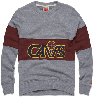 Cavs Stripe Crewneck Cleveland Cavaliers Nba Basketball - Sweater (480x480), Png Download