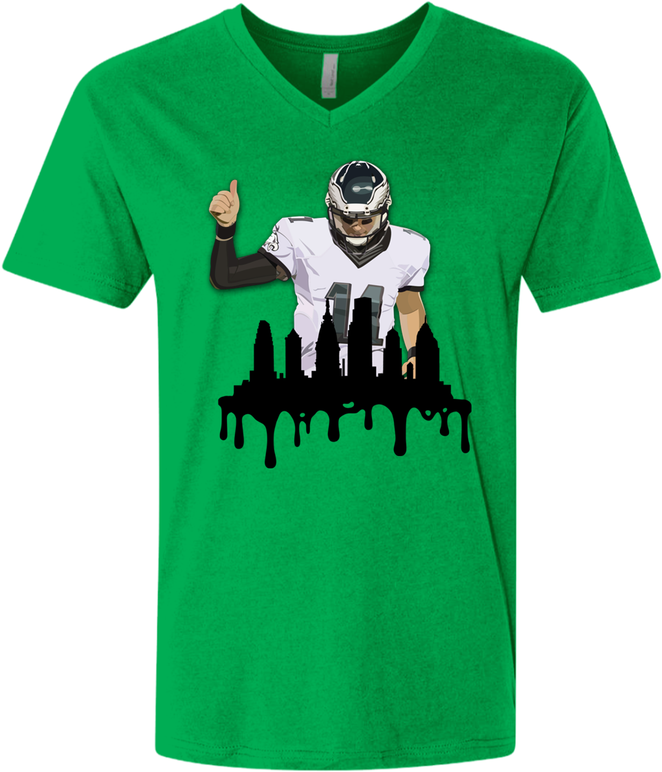 Carson Wentz Fitted V-neck / Philadelphia Eagles - Polo Versace (1155x1155), Png Download